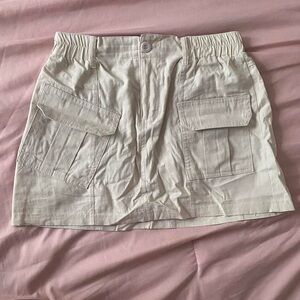 Utility Pocket Mini Skirt in Cream